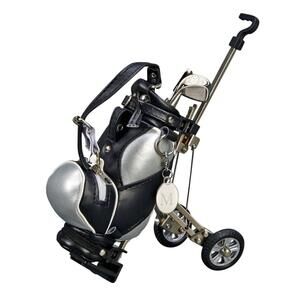NEW CREATIVE GIFTS INTERNATIONAL golf cart style pen set & holder in black